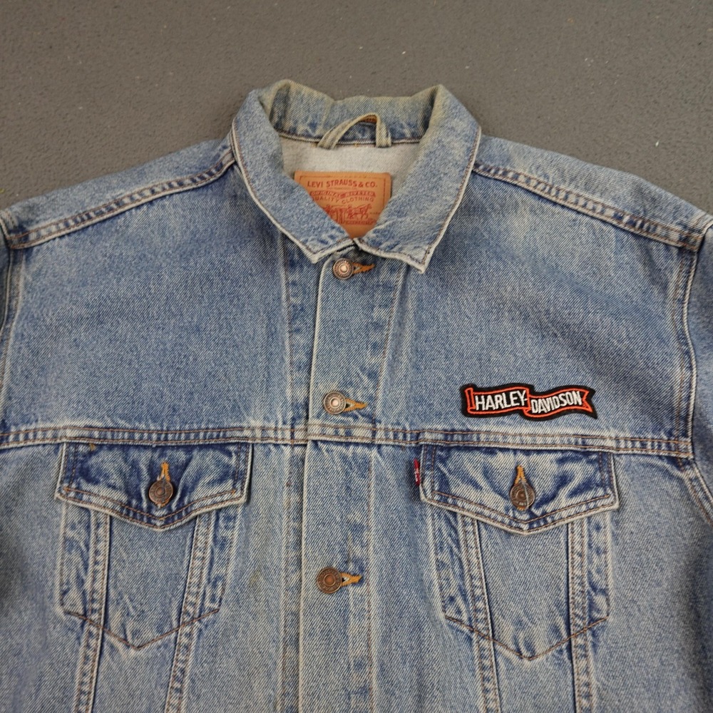 Vintage Levis Jacket Mens XL Blue Denim Relaxed Trucker Eagle Type 3 - Picture 4 of 13